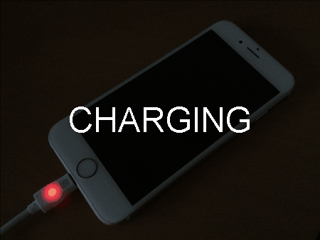 LED shows charging status